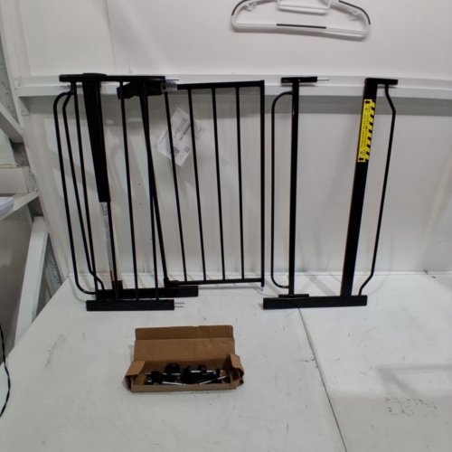 REGALO EASY STEP ADJUSTABLE EXTRA WIDE METAL SAFETY GATE, 30" X 29" - 49" - BLACK (MODEL: 1164EBDS) image 2