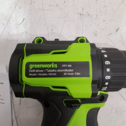 GREENWORKS CORDLESS DRILL DRIVER *TOOL ONLY* - 24 V, 13 MM (1/2") CHUCK - GREEN AND BLACK (MODEL: DD345) image 3