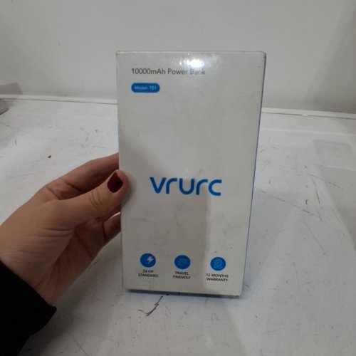 VRURC PORTABLE CHARGER WITH BUILT-IN CABLES AND AC WALL PLUG - 10000MAH POWER BANK - NAVY (MODEL: T01) image 2