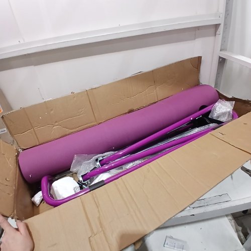 KIDS FINCOME HOME TRAINING ADJUSTABLE FOLDING JUNIOR GYMNASTICS BAR - 140LB MAX - ADJUSTABLE 36"-51" HEIGHT - PURPLE (MODEL: XK-022) image 2