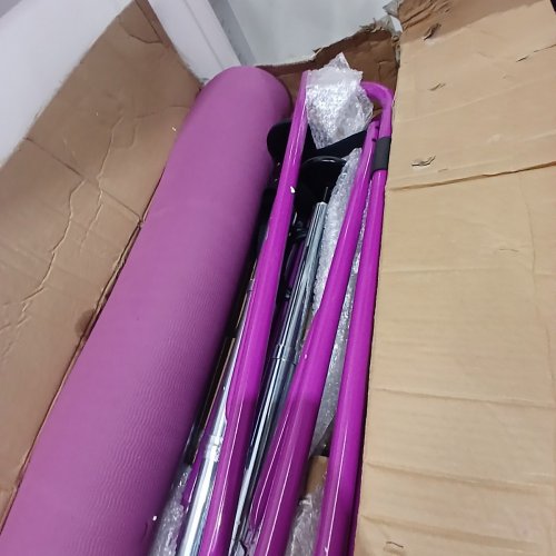 KIDS FINCOME HOME TRAINING ADJUSTABLE FOLDING JUNIOR GYMNASTICS BAR - 140LB MAX - ADJUSTABLE 36"-51" HEIGHT - PURPLE (MODEL: XK-022) image 3