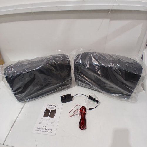 2PC HERDIO OUTDOOR WATERPROOF BLUETOOTH SPEAKERS SET - 300W - BLACK (MODEL:HOS-802 BT) image 3