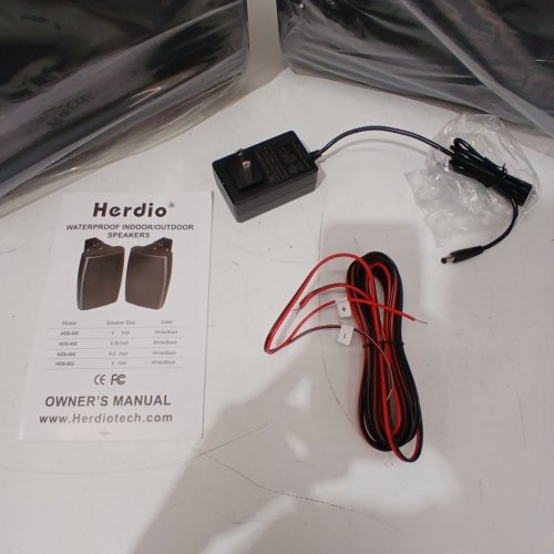 2PC HERDIO OUTDOOR WATERPROOF BLUETOOTH SPEAKERS SET - 300W - BLACK (MODEL:HOS-802 BT) image 4