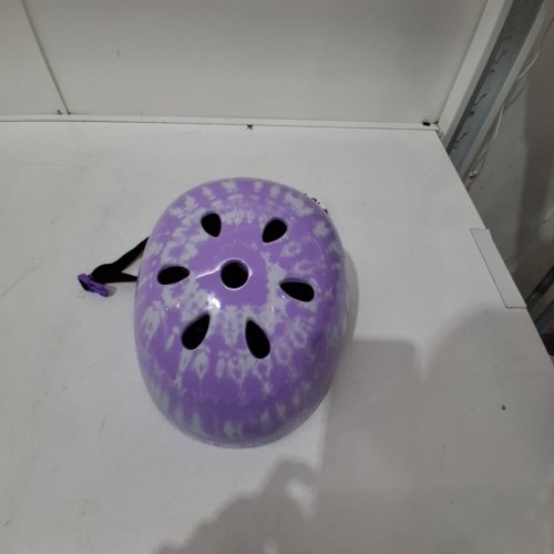 GIRL'S KRASH BIKE AND SKATE HELMET - MEDIUM, 54-58 CM - PURPLE TIE-DYE image 3