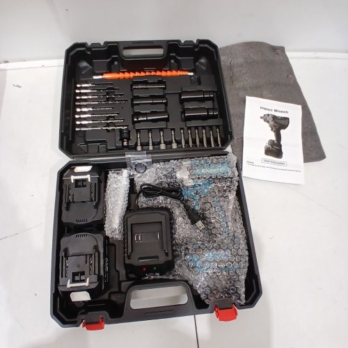 P-KOYEBOLT CORDLESS HIGH TORQUE IMPACT WRENCH KIT WITH 2 BATTERIES- 21 V, 2300 RPM - TEAL AND BLACK image 2