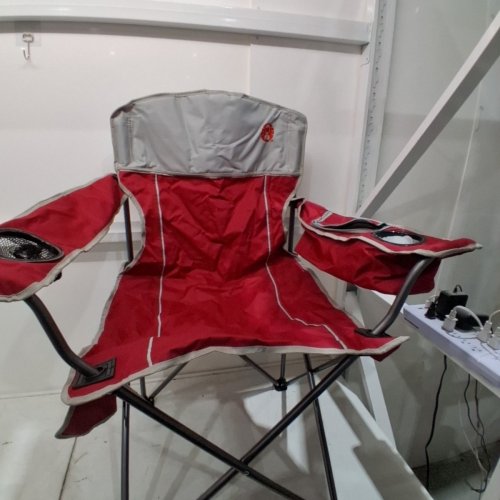 COLEMAN OVERSIZED QUAD CHAIR WITH BUILT IN COOLER - 300LBS MAX - RED image 3