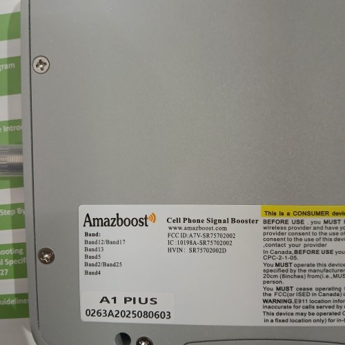 AMAZBOOST FCC APPROVED CELL PHONE SIGNAL BOOSTER WITH LCD DISPLAY - 5G COMPATIBLE WITH ALL CANADIAN & U.S CARRIERS - BOOSTS UP TO 5000 SQ. FT (MODEL: A1 PLUS) image 4
