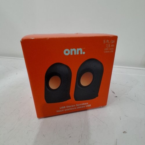 2PK ONN. USB STEREO SPEAKERS - 5FT USB CABLE - BLACK image 3