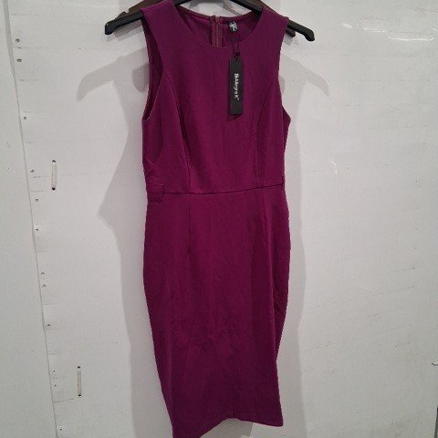 WOMEN'S ALLEGRA K CREW NECK SHEATH DRESS - MEDIUM - PURPLE image 2
