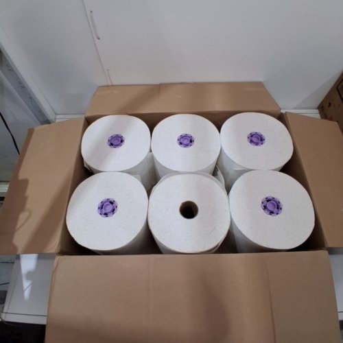 6PK SCOTT SCOTT WHITE ESSENTIAL HIGH CAPACITY HARD ROLL TOWELS 8" X 950FT (MODEL: 02001) image 2