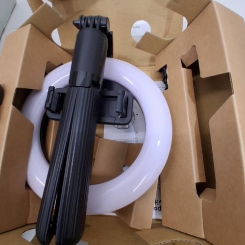 HEYDAY TRIPOD SELFIE STICK WITH RING LIGHT - ADJUSTABLE LED BRIGHTNESS AND LENGTH - 7.7"-30" - BLACK (MODEL: 7229) image 2