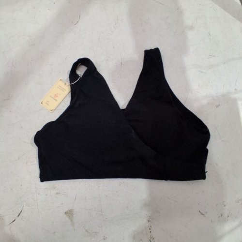 WOMEN'S YAFUYINNI WIREFREE CROSSOVER-STYLE NURSING BRALETTE - LARGE - BLACK image 2