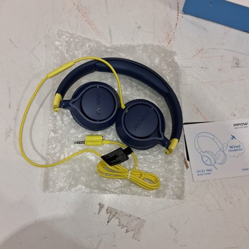 KID'S MPOW WIRED FOLDABLE HEADPHONES WITH VOLUME CONTROL - BLUE / YELLOW (MODEL: BH385A) image 3