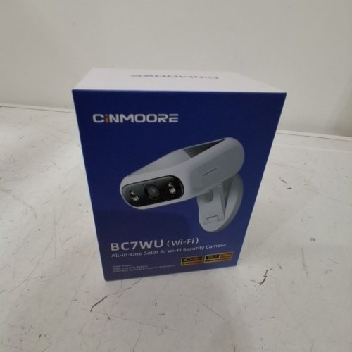 CINMOORE SOLAR AI WI-FI SECURITY 2 K HD CAMERA, AI DETECTION, DUAL-BAND WIFI 2.4G/5G, COLOR NIGHT VISION - WHITE (MODEL: CM-BC7WU) image 4