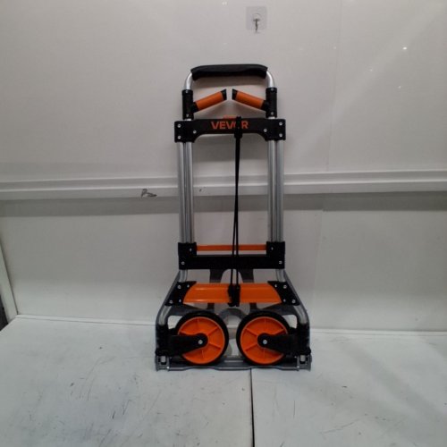 VEVOR FOLDING HAND TRUCK WITH 275LB LOAD CAPACITY - ORANGE/BLACK image 2