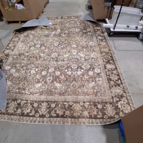 INDOOR MODERN AREA RUG WITH NON-SLIP BOTTOM - 9FT X 12FT - BROWN/BEIGE image 2