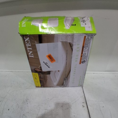 INTEX INFLATABLE KIDZ TRAVEL BED SET WITH REMOVEABLE MATTRESS - 42" X 66" X 10" - BEIGE WITH STAR PRINT (MODEL: 66811EP) image 5