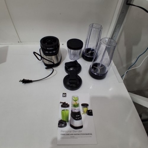 9PC RICARDO PERSONAL BLENDER SET - 300W/28 OZ - BLACK AND STAINLESS STEEL image 4