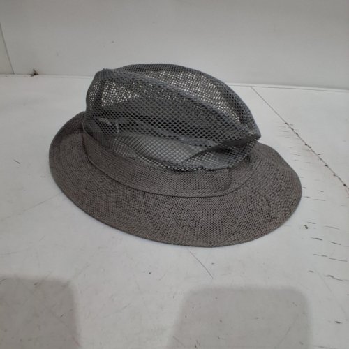UNISEX BREATHABLE MESH CROWN WIDE-BRIM SUN FEDORA - SIZE 60 - GRAY image 2
