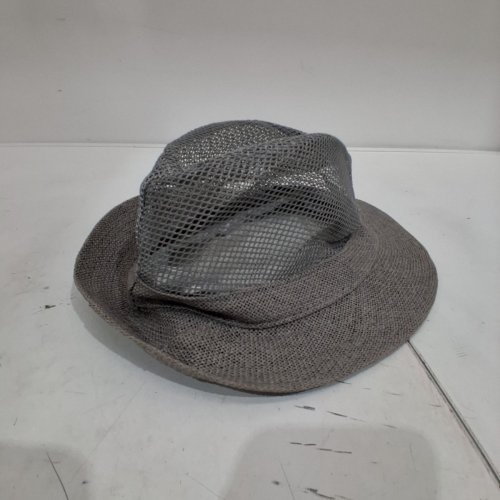 UNISEX BREATHABLE MESH CROWN WIDE-BRIM SUN FEDORA - SIZE 60 - GRAY image 3