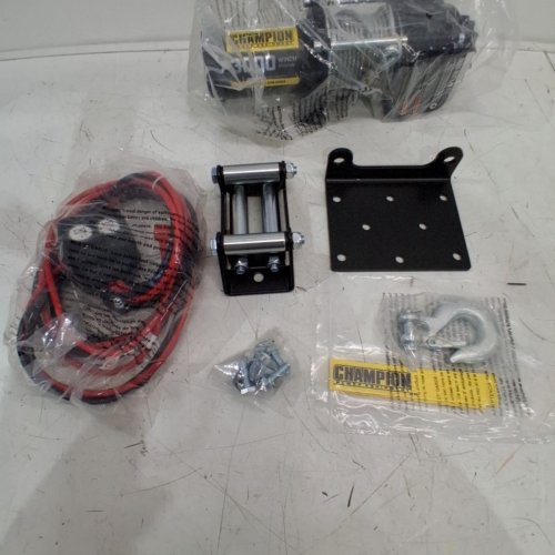 CHAMPION POWER EQUIPMENT POWER WINCH KIT WITH 3000LB CAPACITY - 1.3HP, 12V DC - BLACK (MODEL: 13004) image 3