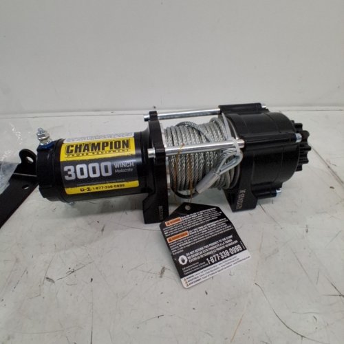 CHAMPION POWER EQUIPMENT POWER WINCH KIT WITH 3000LB CAPACITY - 1.3HP, 12V DC - BLACK (MODEL: 13004) image 4