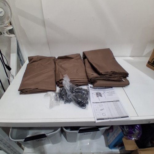 AOODOR GAZEBO UNIVERSAL REPLACEMENT 4-PANEL PRIVACY CURTAIN SIDEWALLS - 12FT X 14FT - BROWN image 2