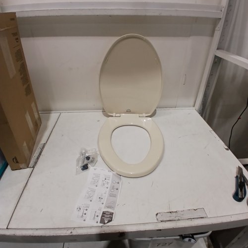BEMIS TOILET SEAT SLOW CLOSE ELONGATED - 18" - BONE - (MODEL: 7300SLEC 006) image 2