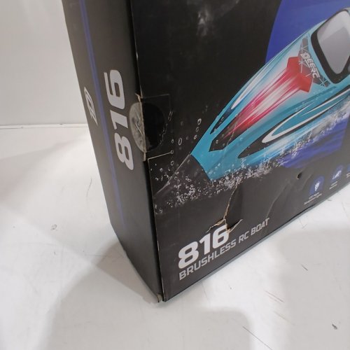 DEERC 816 BRUSHLESS HIGH SPEED REMOTE CONTROL SELF-RIGHTING RC BOAT - 34MPH/19"/11.1V BATTERY - BLUE - (MODEL: HJ816) image 3