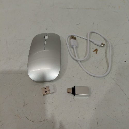 RECHARGEABLE WIRELESS BLUETOOTH MOUSE - SLIM ERGNOMIC DESIGN - SILVER (MODEL: E68) image 2