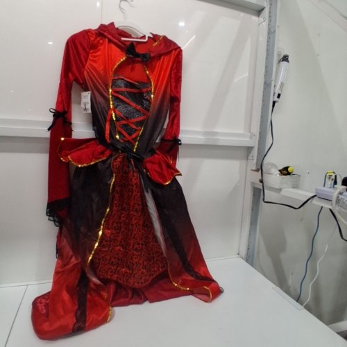 WOMEN'S RED RIDING HOOD COSTUME DRESS - LARGE - RED/BLACK (STYLE: 12863 L) image 2