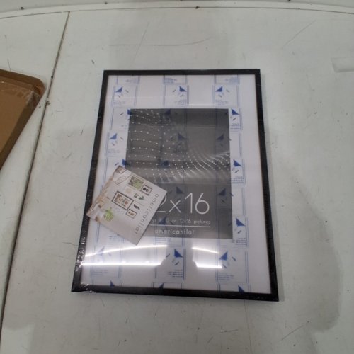 AMERICANFLAT PICTURE FRAME WITH POLISHED PLEXIGLASS - 12" X 16"/ 8" X 10" WITH MAT - BLACK image 2