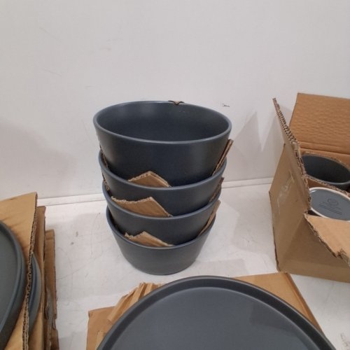 16PC STONE LAIN COUPE DINNERWARE SET-SERVICE FOR 4 - MATTE GREY (MODEL: BLB0200) image 6