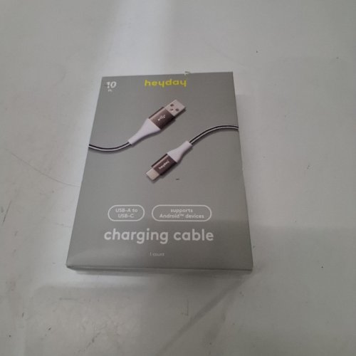 2PK HEYDAY 5V BRAIDED HIGH SPEED CHARGING USB-A TO USB-C CABLE - 10FT - WHITE/BROWN image 3