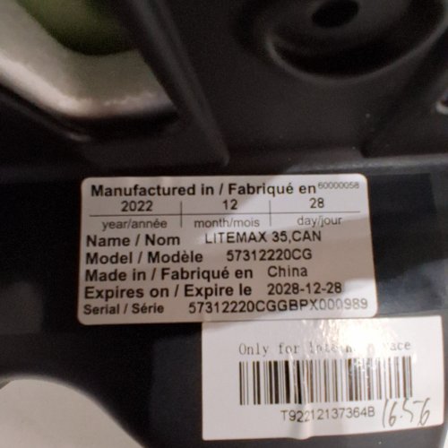 EVENFLO LITEMAX 35 INFANT CAR SEAT - BLUE /BLACK (MODEL: 57312220CG) image 2