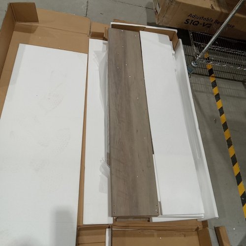 FARMHOUSE FREESTANDING SHOE CABINET WITH 3 FLIP DRAWERS AND 2 DRAWERS - 53" - GREY OAK (MODEL: DA0035GR01A) image 3