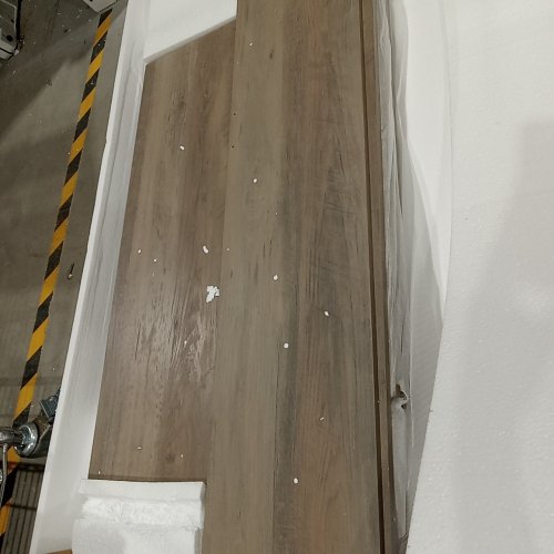 FARMHOUSE FREESTANDING SHOE CABINET WITH 3 FLIP DRAWERS AND 2 DRAWERS - 53" - GREY OAK (MODEL: DA0035GR01A) image 5