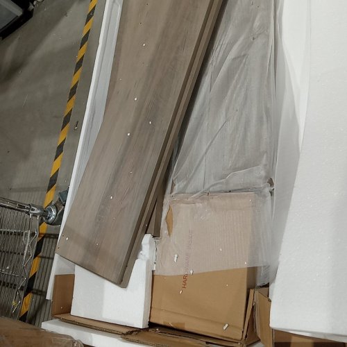 FARMHOUSE FREESTANDING SHOE CABINET WITH 3 FLIP DRAWERS AND 2 DRAWERS - 53" - GREY OAK (MODEL: DA0035GR01A) image 6