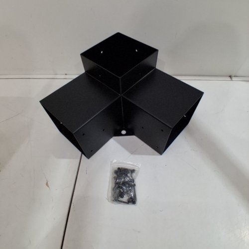 3-WAY PERGOLA BRACKET HEAVY DUTY CORNER BRACKET - 5.75" X 5.75" - BLACK image 2