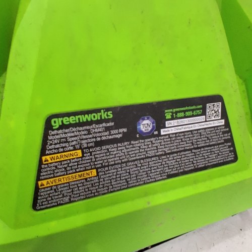 GREENWORKS BRUSHLESS DETHATCHER / SCARIFIER *TOOL ONLY* - 15" - 48V - GREEN/BLACK (MODEL: DHM401) image 4