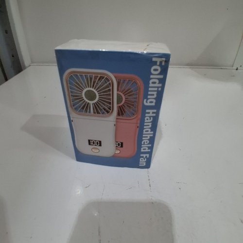 FOLDING HANDHELD FAN WITH STAND - 3 LEVELS - NAVY image 4