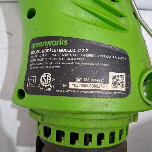 GREENWORKS 4 AMP 13" ELECTRIC CORDED STRING TRIMMER - GREEN - (MODEL: 21212) image 6