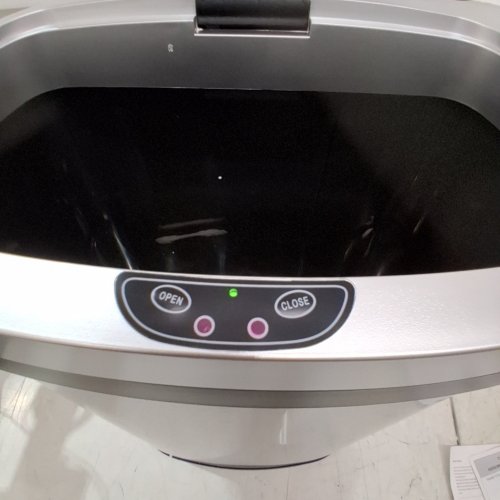 OVAL AUTOMATIC TOUCH FREE TRASH CAN - 13GAL - STAINLESS STEEL (MODEL: TC-1350R-SS) image 2