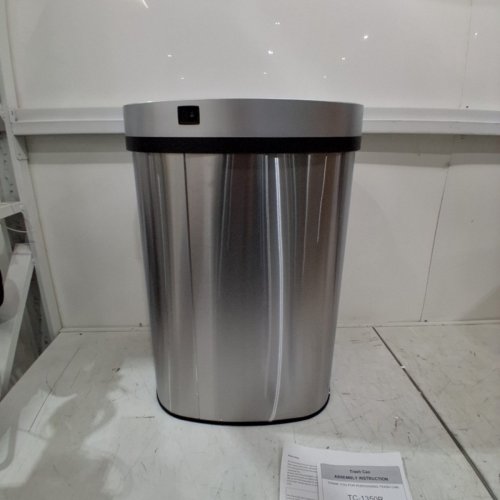 OVAL AUTOMATIC TOUCH FREE TRASH CAN - 13GAL - STAINLESS STEEL (MODEL: TC-1350R-SS) image 6