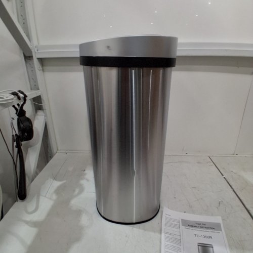 OVAL AUTOMATIC TOUCH FREE TRASH CAN - 13GAL - STAINLESS STEEL (MODEL: TC-1350R-SS) image 7