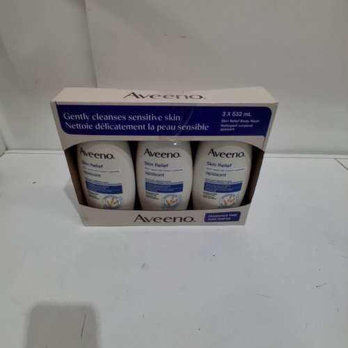 3PK AVEENO SKIN RELIEF BODY WASH SENSITIVE SKIN- 532ML /EACH - FRAGRANCE FREE image 3