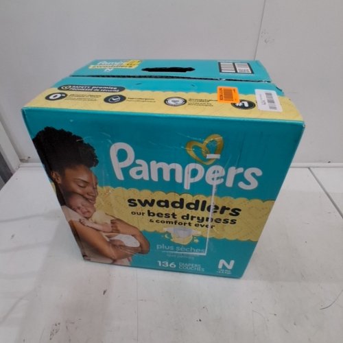 136PK PAMPERS SWADDLERS DISPOSABLE BABY DIAPERS - NEWBORN SIZE image 2