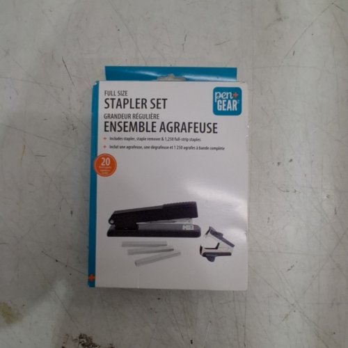 3PC PEN+GEAR FULL SIZE STAPLER SET WITH REMOVER AND STAPLES - BLACK (MODEL: 50113876) image 4