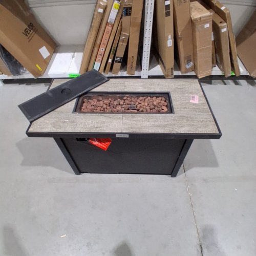 PATIOJOY PROPANE FIRE PIT TABLE WITH CERAMIC TABLETOP AND PROPANE STORAGE - 42" - 60000BTU (MODEL: NP12396) image 2