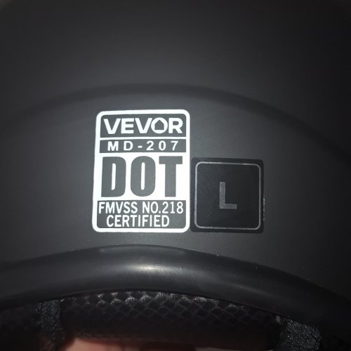 VEVOR 3/4-FACE HIGH DENSITY MOTORCYCLE HELMET - LARGE - BLACK image 2